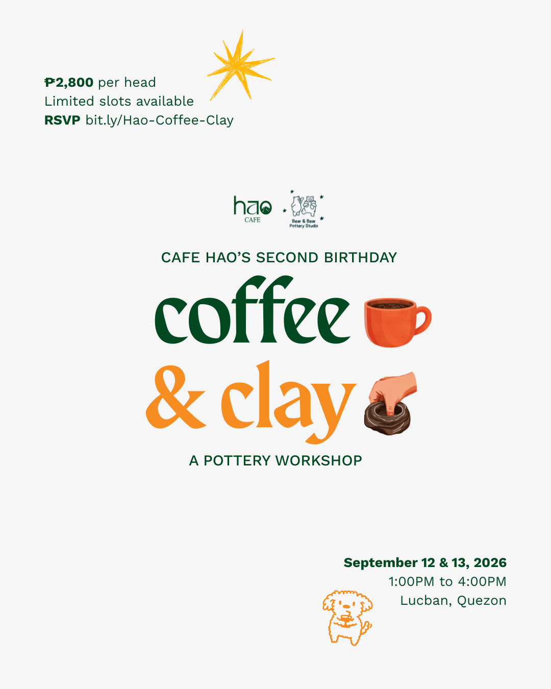 Coffee & Clay ft. Hao Cafe — Handbuilding Pottery Workshop
